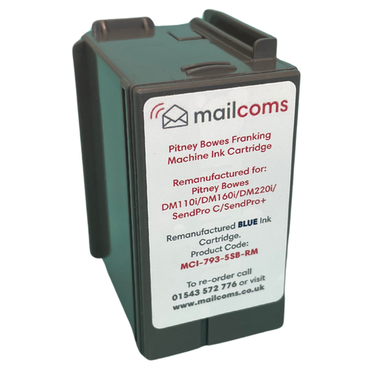 Pitney Bowes DM110i Remanufactured Blue Ink Cartridge - Royal Mail Approved