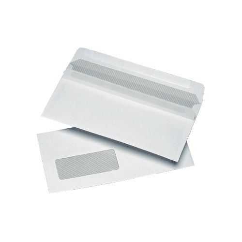 1000 White DL Windowed (35mm x 90mm) Self Seal Envelopes (121mm x 235mm)